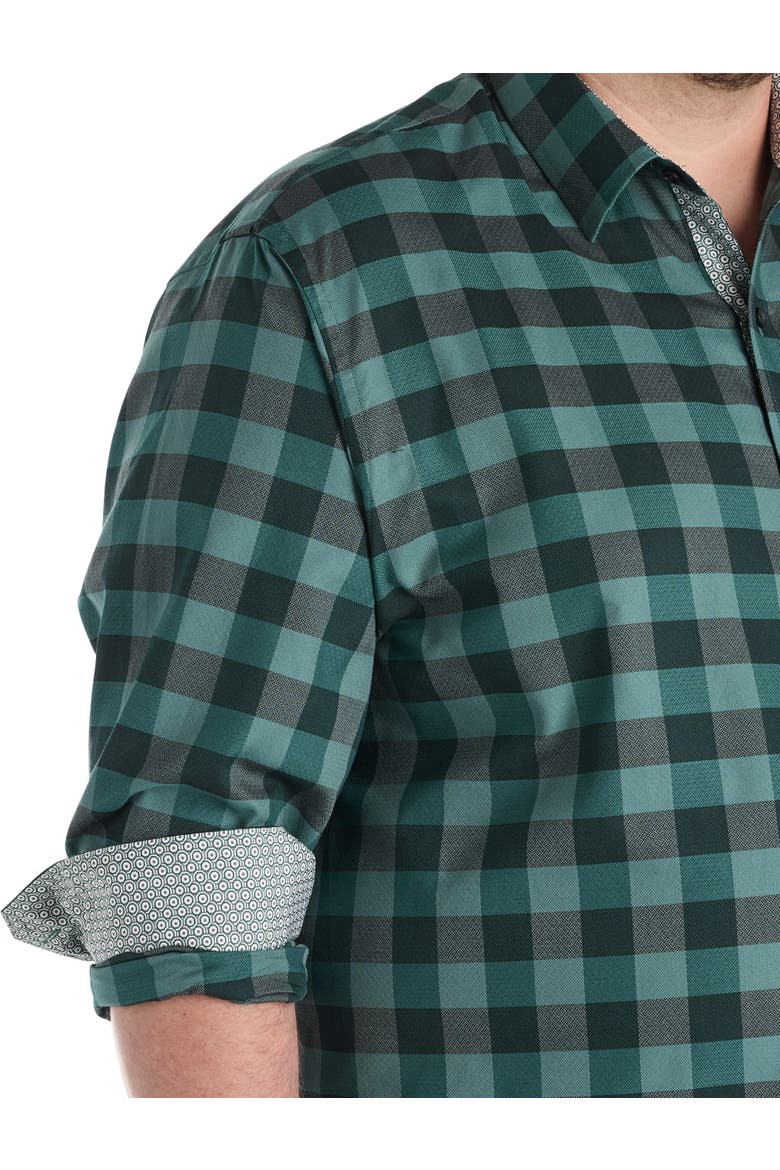 Big & Tall Plaid Sport Shirt, Alternate, color, GREEN