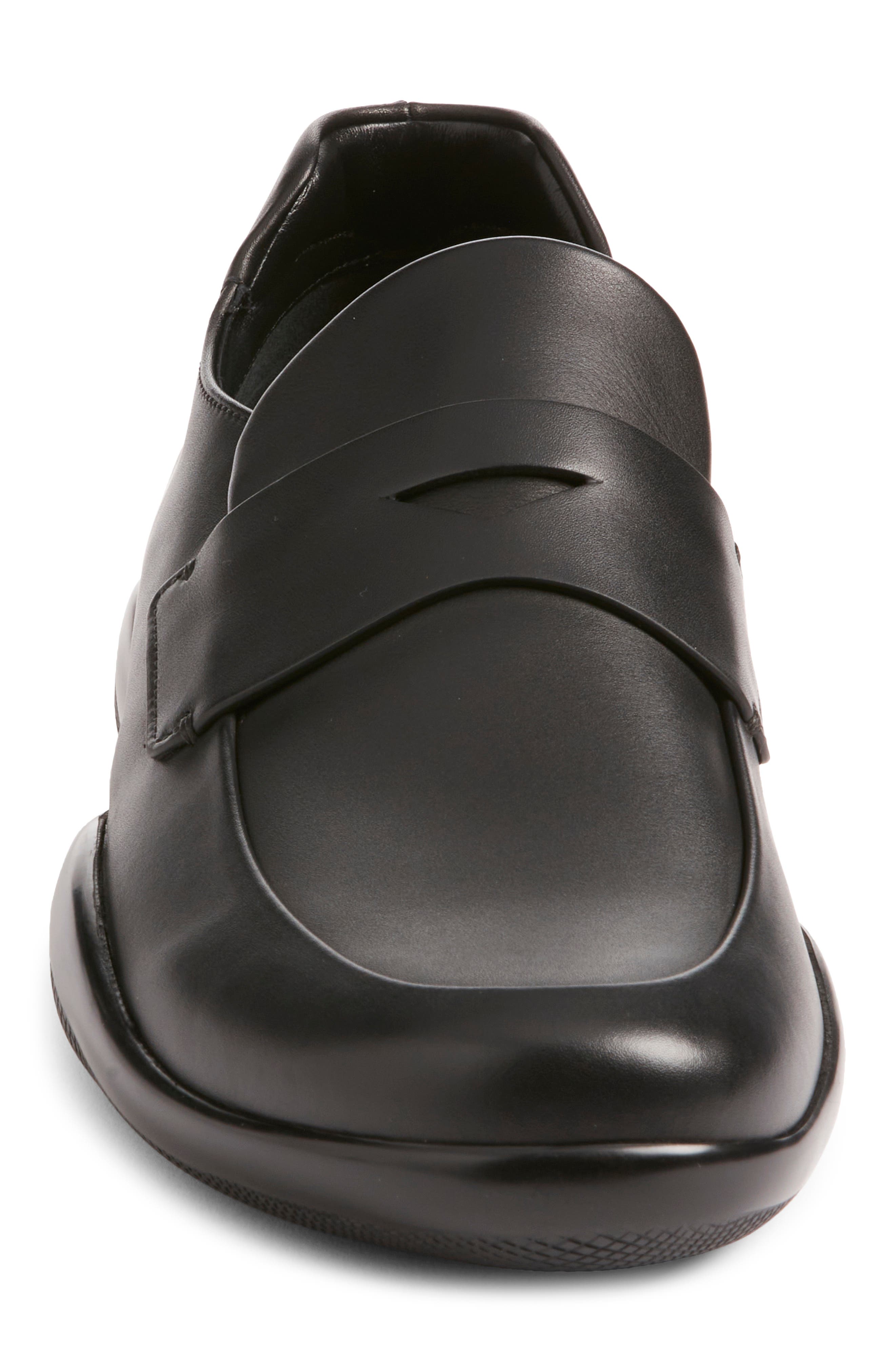 Prada America's Cup Penny Loafer, Alternate, color, Nero