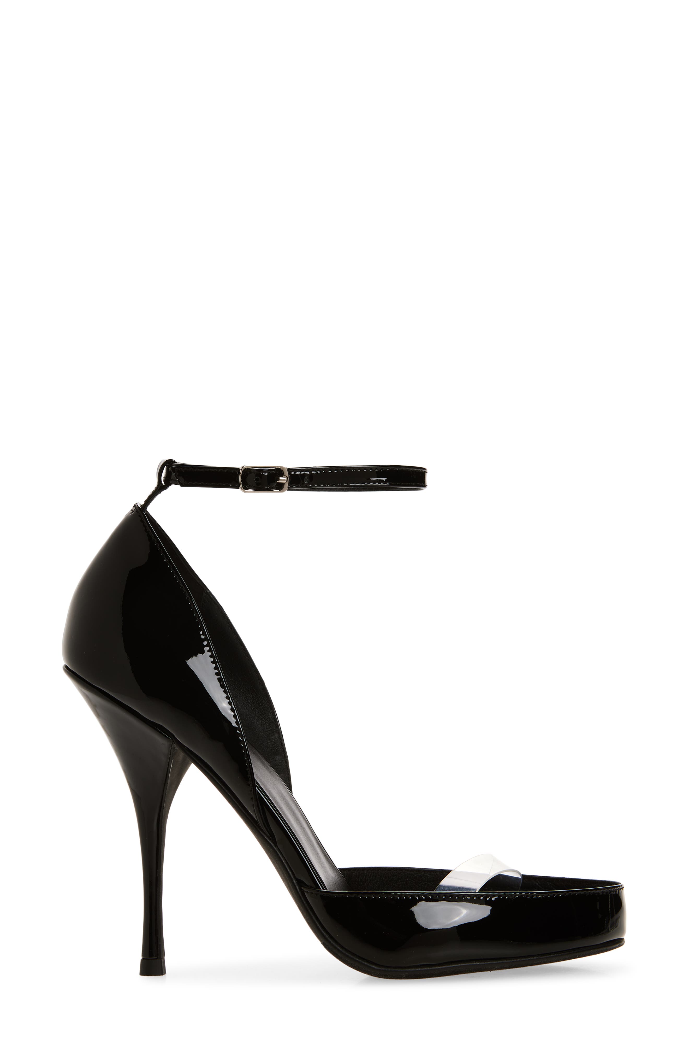 Jeffrey Campbell Gouache Ankle Strap Sandal, Alternate, color, Black Patent