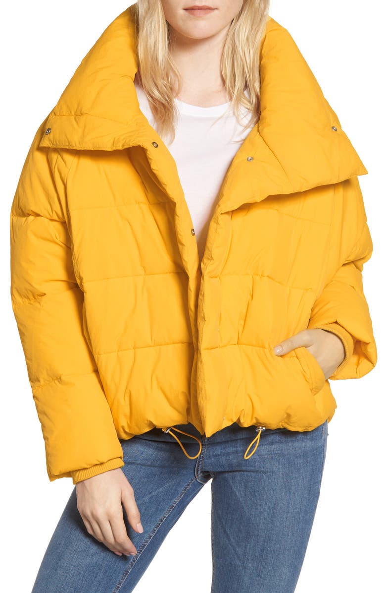 Topshop Puffer Coat, Main, color, 