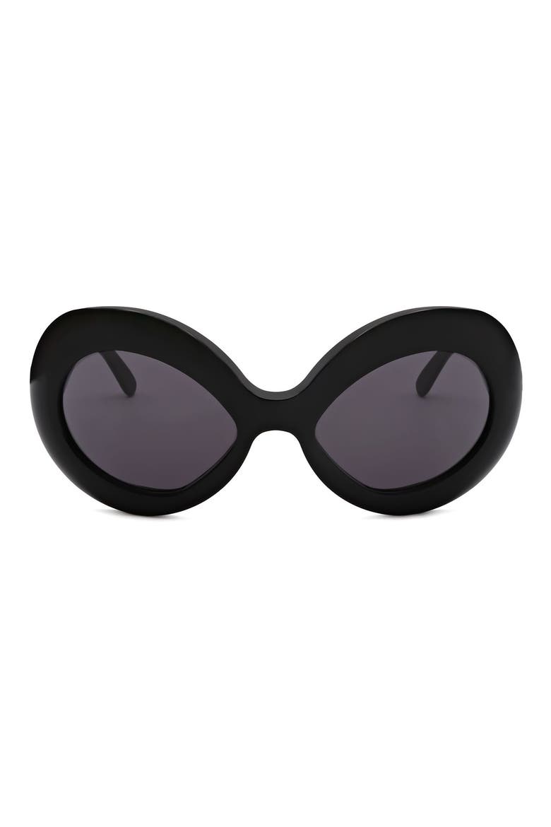 58mm Round Sunglasses, Main, color, BLACK / GREY