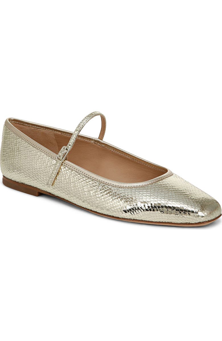 Veronica Beard Ellie Mary Jane Flat, Main, color, Platinum