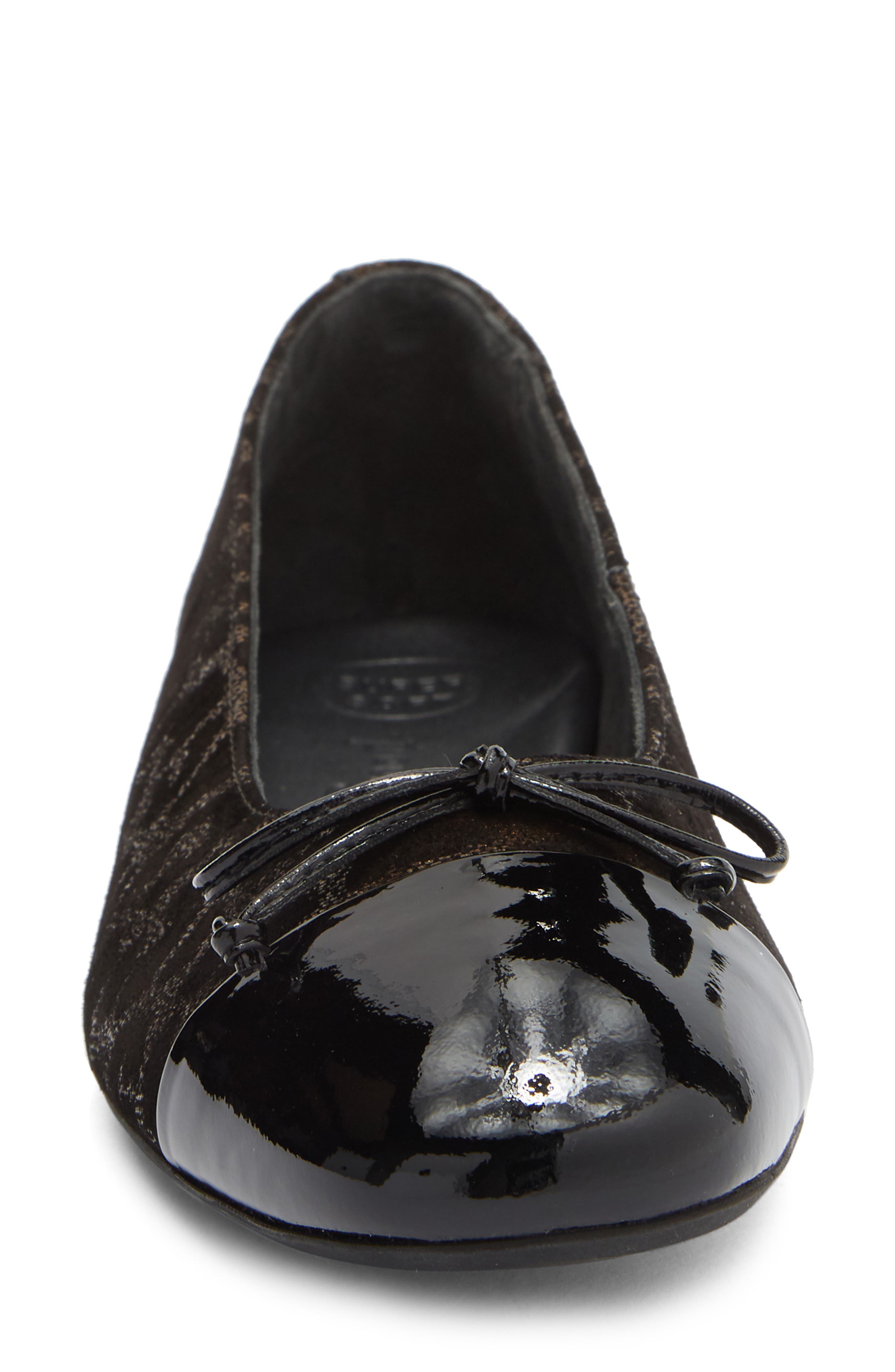 Paul Green Violet Ballet Flat, Alternate, color, Black Bronze Leather