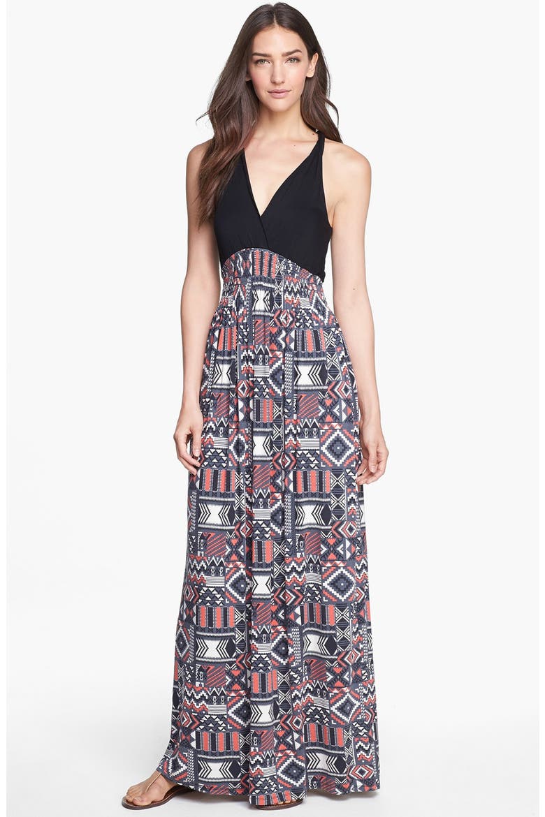 Printed Maxi Dress (Nordstrom Exclusive), Main, color, TRIBAL PRINT