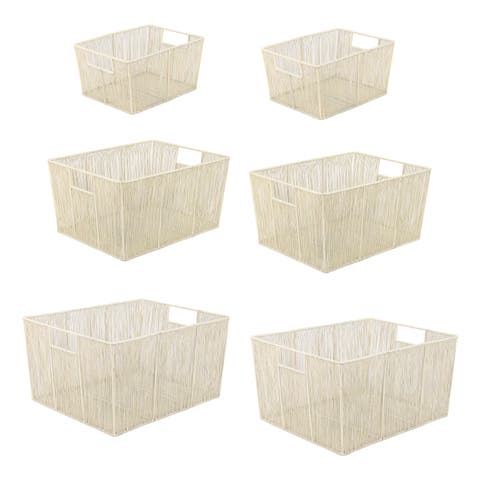 Sutton Modern Glam Handmade Wire Metal Nesting Storage Baskets