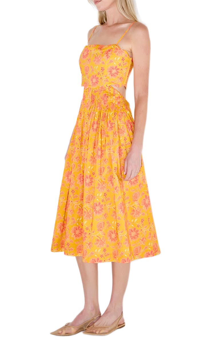 English Factory Floral Cutout Detail Cotton Sundress, Alternate, color, Orange Multi