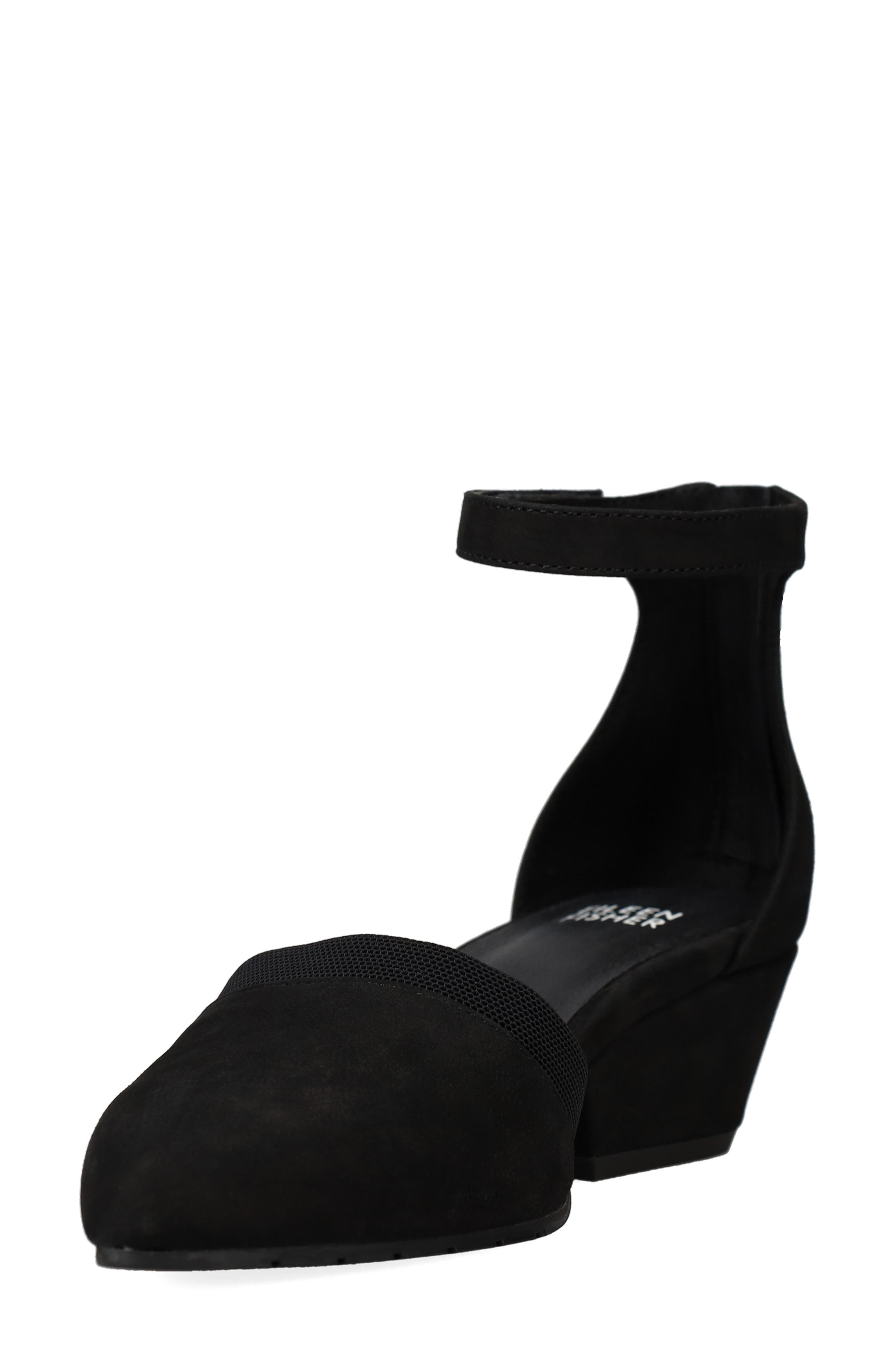 Eileen Fisher Halli Ankle Strap Pump, Alternate, color, Black