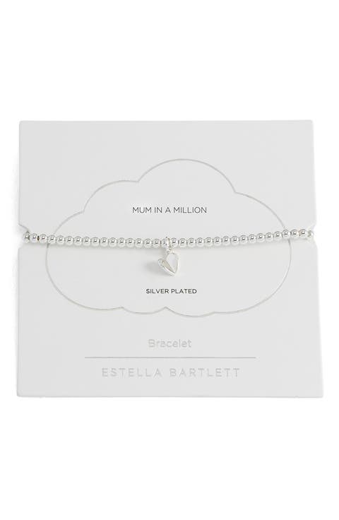 Sienna Folded Heart Beaded Stretch Bracelet