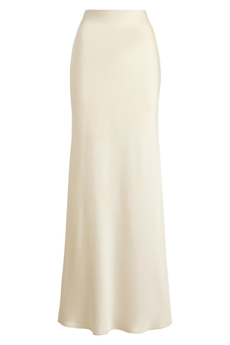 Satin Charmeuse Maxi Skirt, Alternate, color, WINTER CREAM