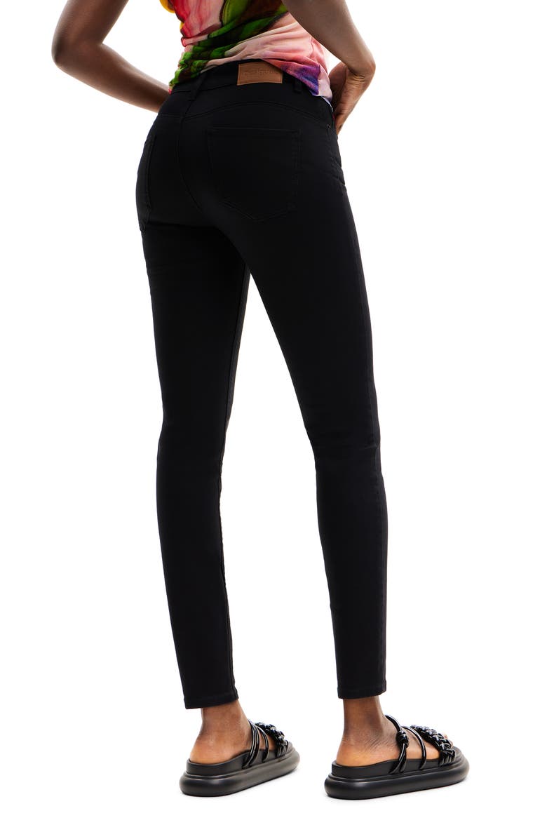 Desigual Slim Push-Up Jeans, Alternate, color, Black