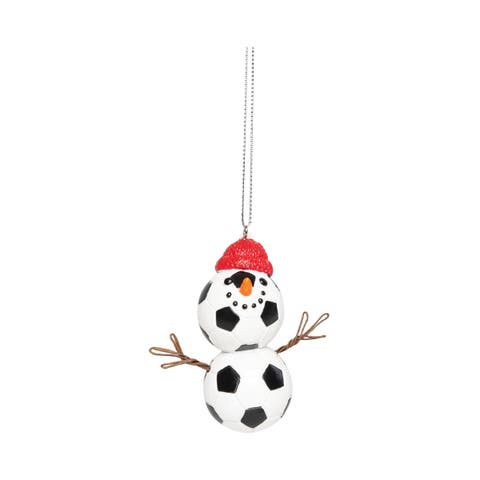 Soccer Snowman Christmas Tree Ornament
