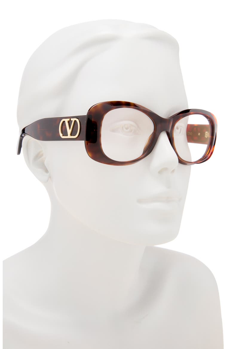 46mm Oval Optical Glasses, Alternate, color, HAVANA HAVANA TRANSPARENT