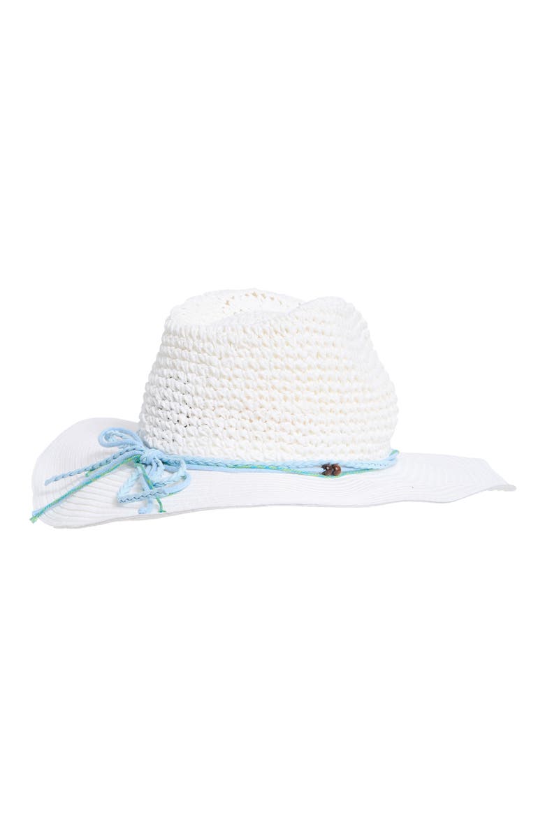 Crochet Straw Bucket Hat, Alternate, color, WHITE