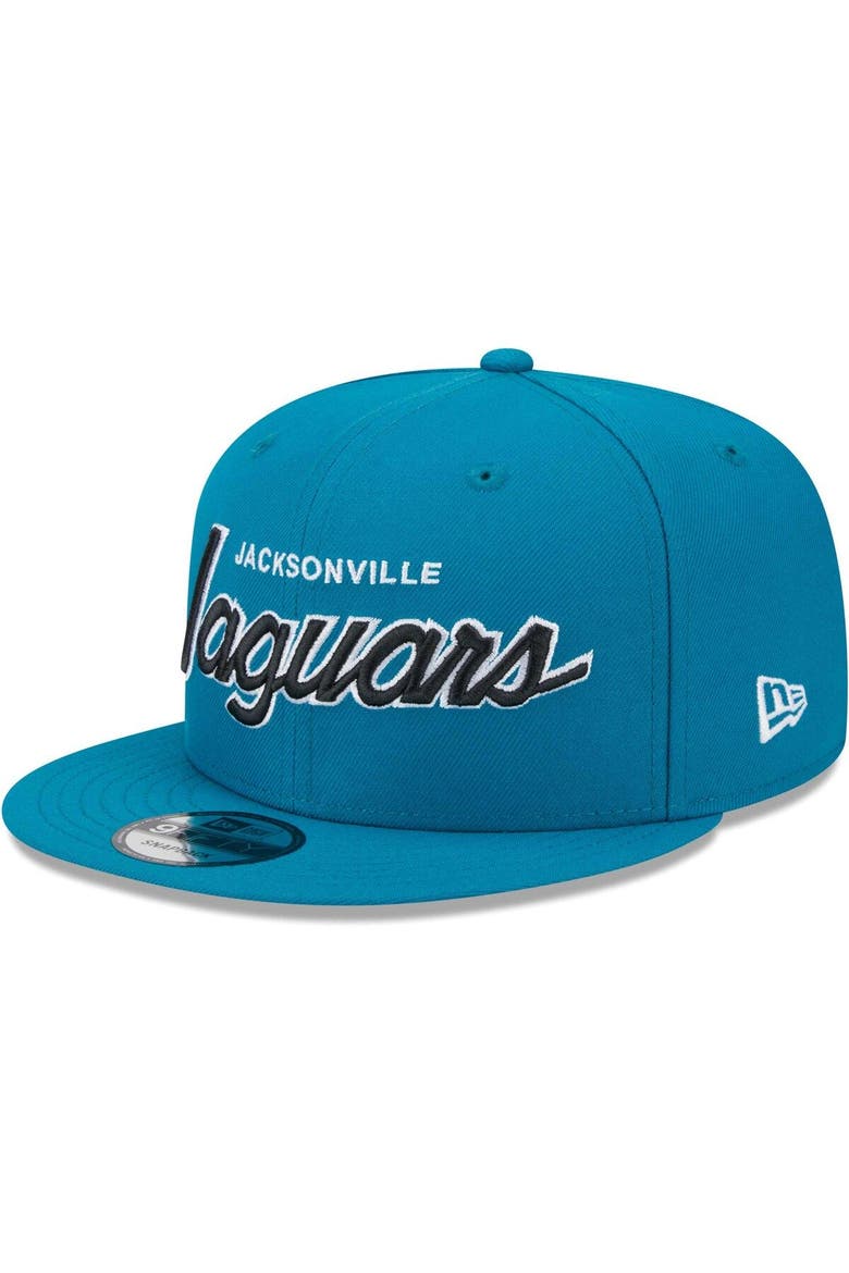 Men's New Era Teal Jacksonville Jaguars Main Script 9FIFTY Snapback Hat, Alternate, color, Teal