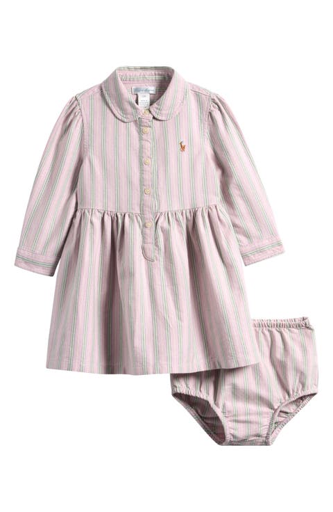 Kids' Striped Oxford Dress & Bloomers Set