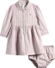 Ralph Lauren Kids' Striped Oxford Dress & Bloomers Set