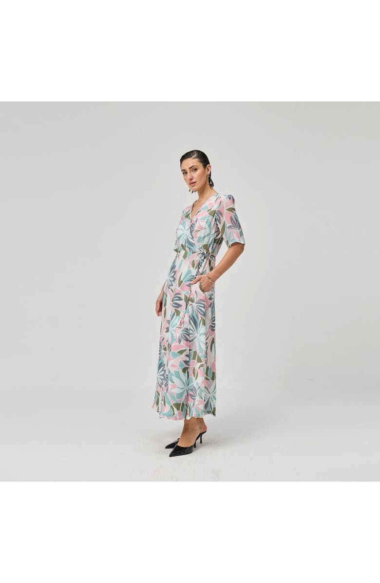 Reistor Abstract Floral Wrap Maxi Dress, Alternate, color, Coastal Bloom