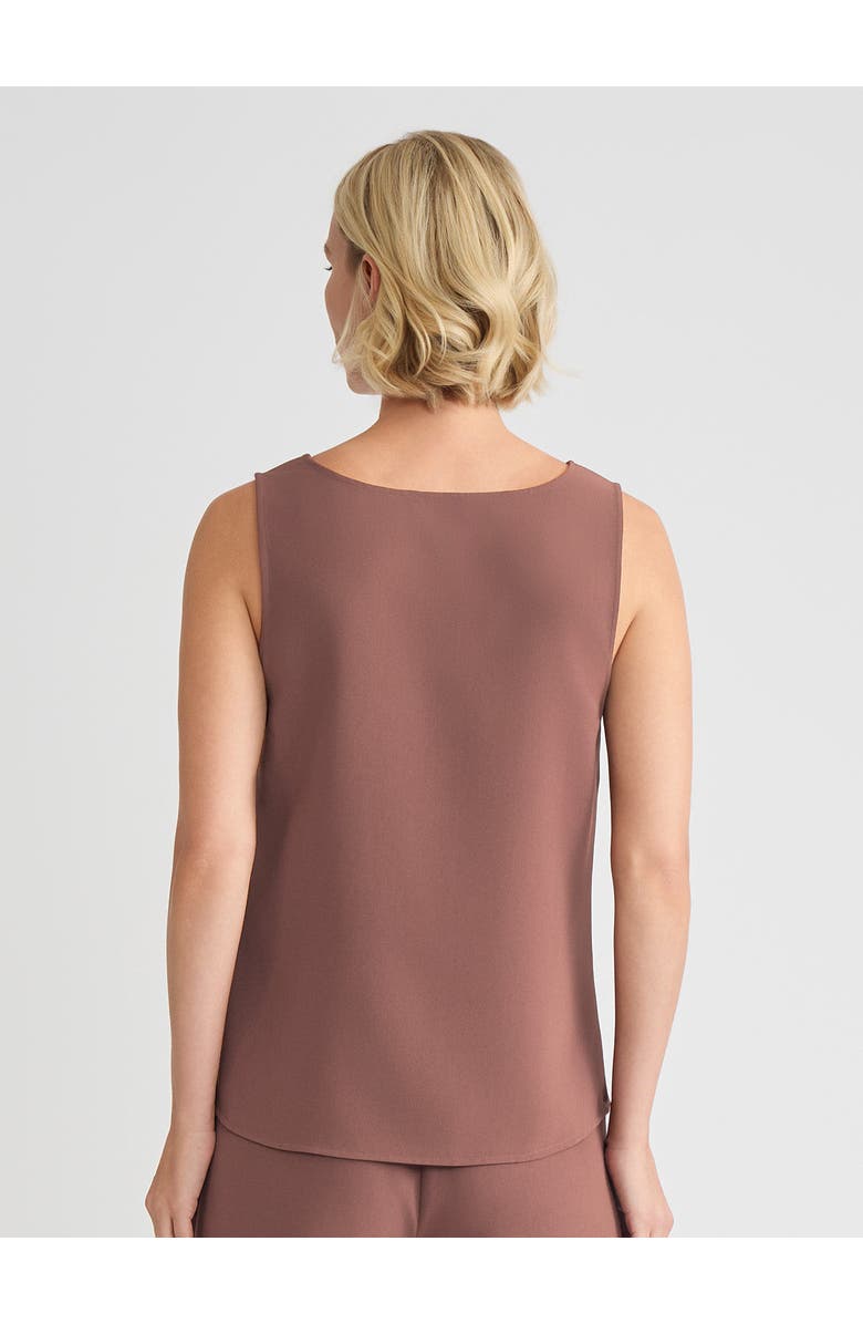 Misook Classic Crepe de Chine Tank Top, Alternate, color, Brown