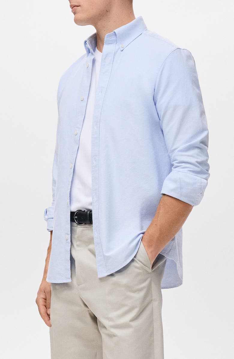 MANGO Regular Fit Oxford Button-Down Shirt, Alternate, color, Sky Blue