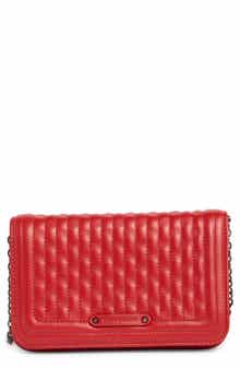 Longchamp Quilted Leather Wallet on a Chain