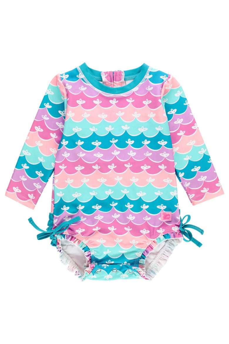 Long Sleeve UPF50 One Piece Rash Guard, Main, color, Mermaid