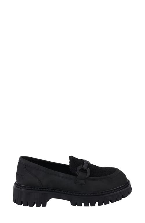 Good Choice New York Vince Faux Shearling Lug Sole Platform Loafer In Black