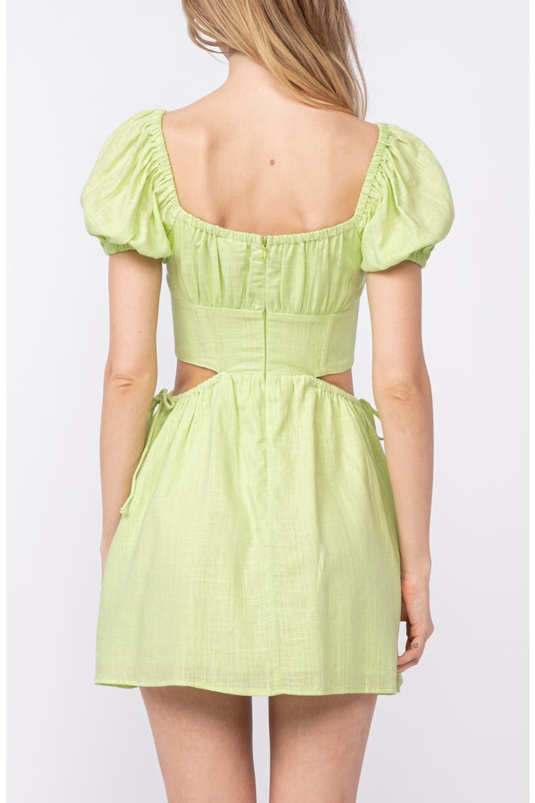 Square Neck Puff Sleeve Minidress, Alternate, color, LIGHT GREEN