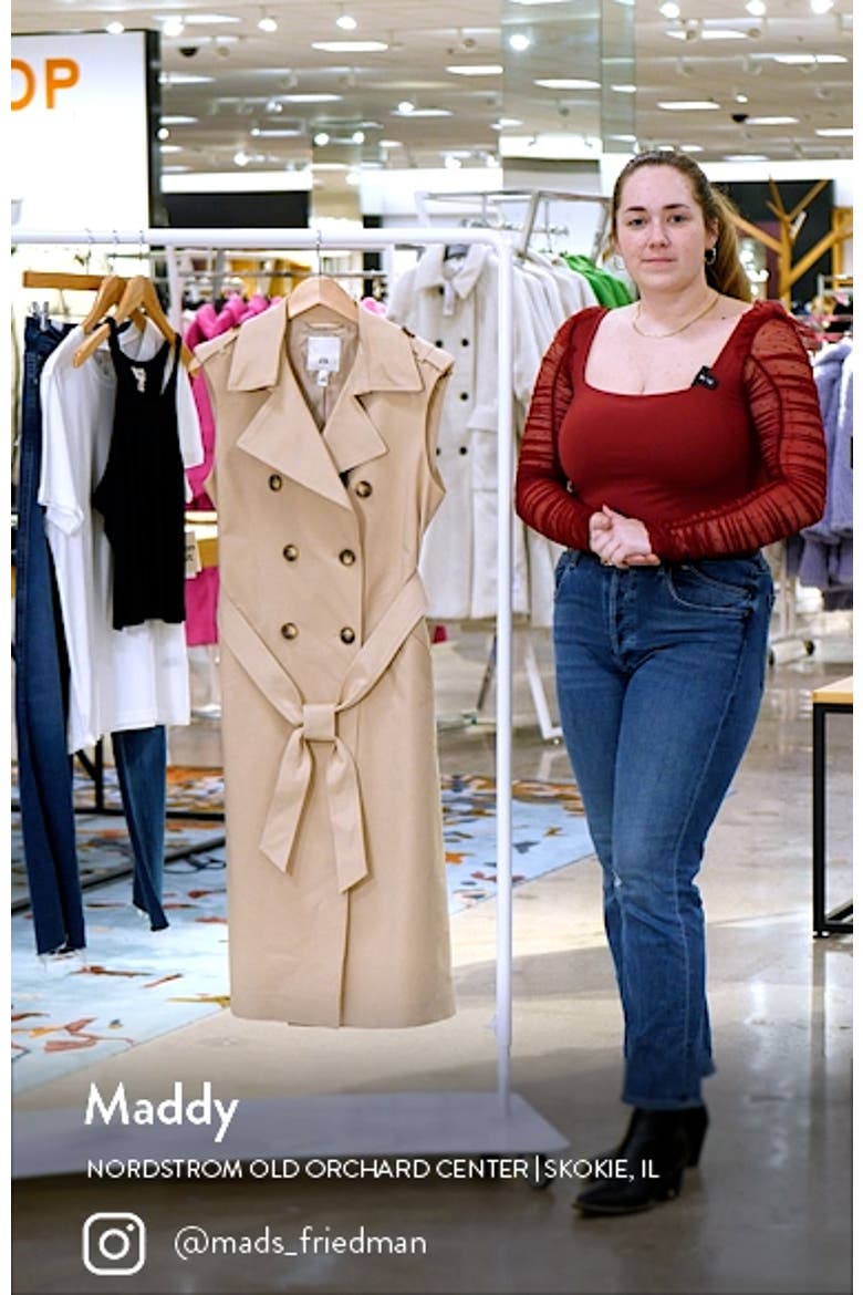 Sleeveless Stretch Cotton Trench Coat video