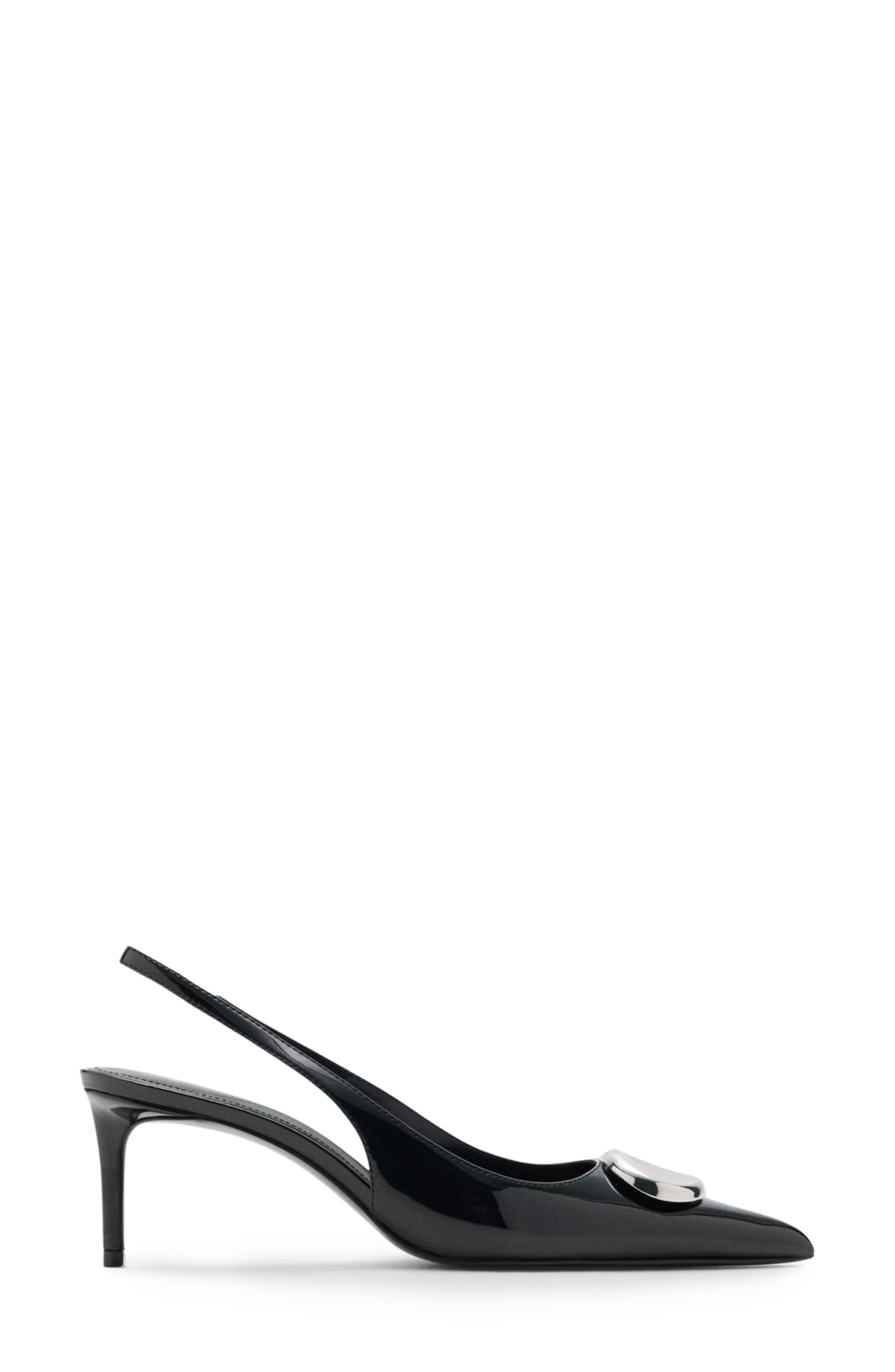 MANGO Pointed Toe Slingback Pump, Alternate, color, Black