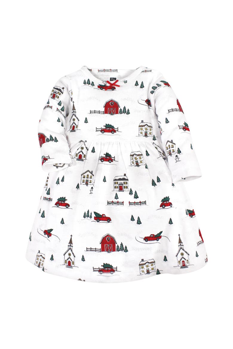 Two Pack of Long-Sleeve Dress, Alternate, color, Christmas Scene