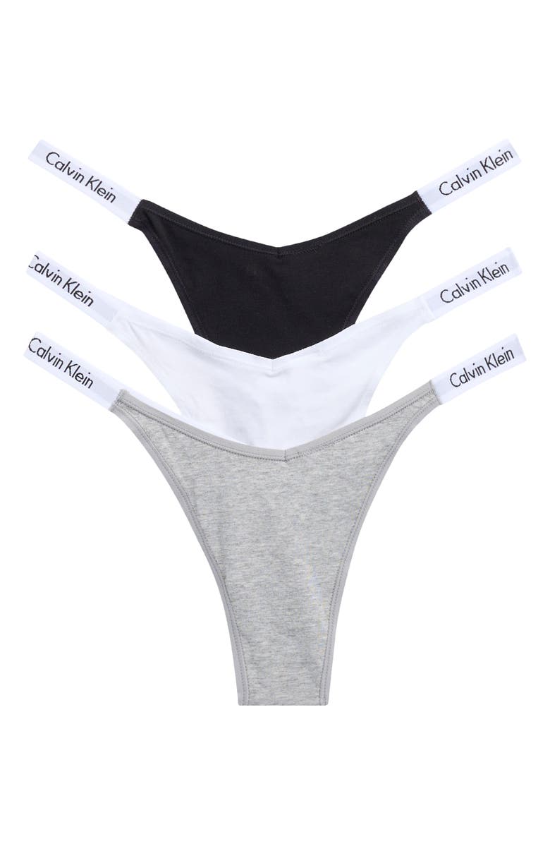 Calvin Klein Carousel 'V' 3-Pack Thongs, Main, color,