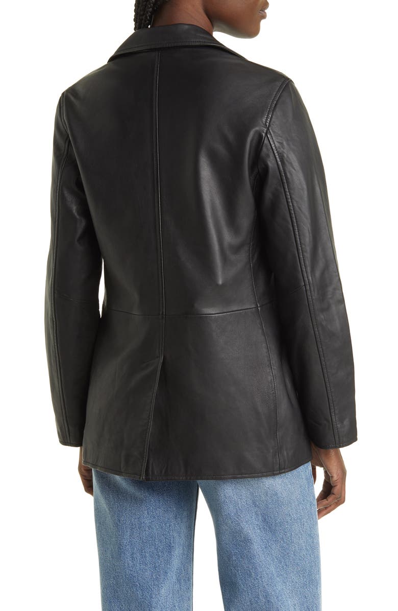 AllSaints Corinna Leather Blazer, Alternate, color, 