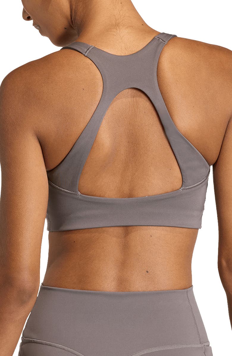 adidas Optime Climacool Sports Bra, Alternate, color, Charcoal