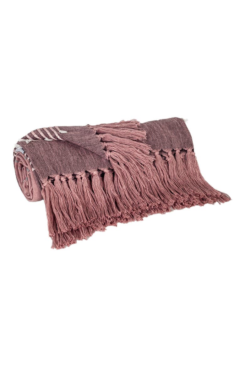 Adonia Fringe Throw Blanket, Alternate, color, PINK