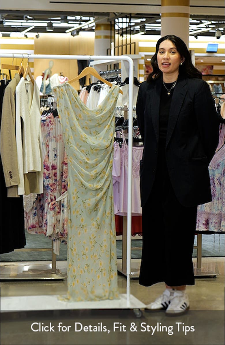 Donna Floral Cold Shoulder Chiffon Maxi Dress, sales video thumbnail