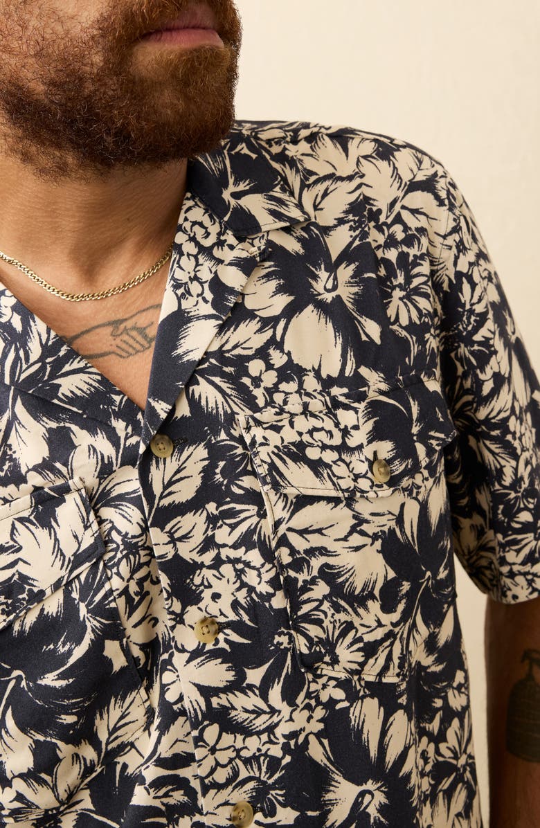 Faherty Bali Camp Shirt, Alternate, color, Fjord Bloom
