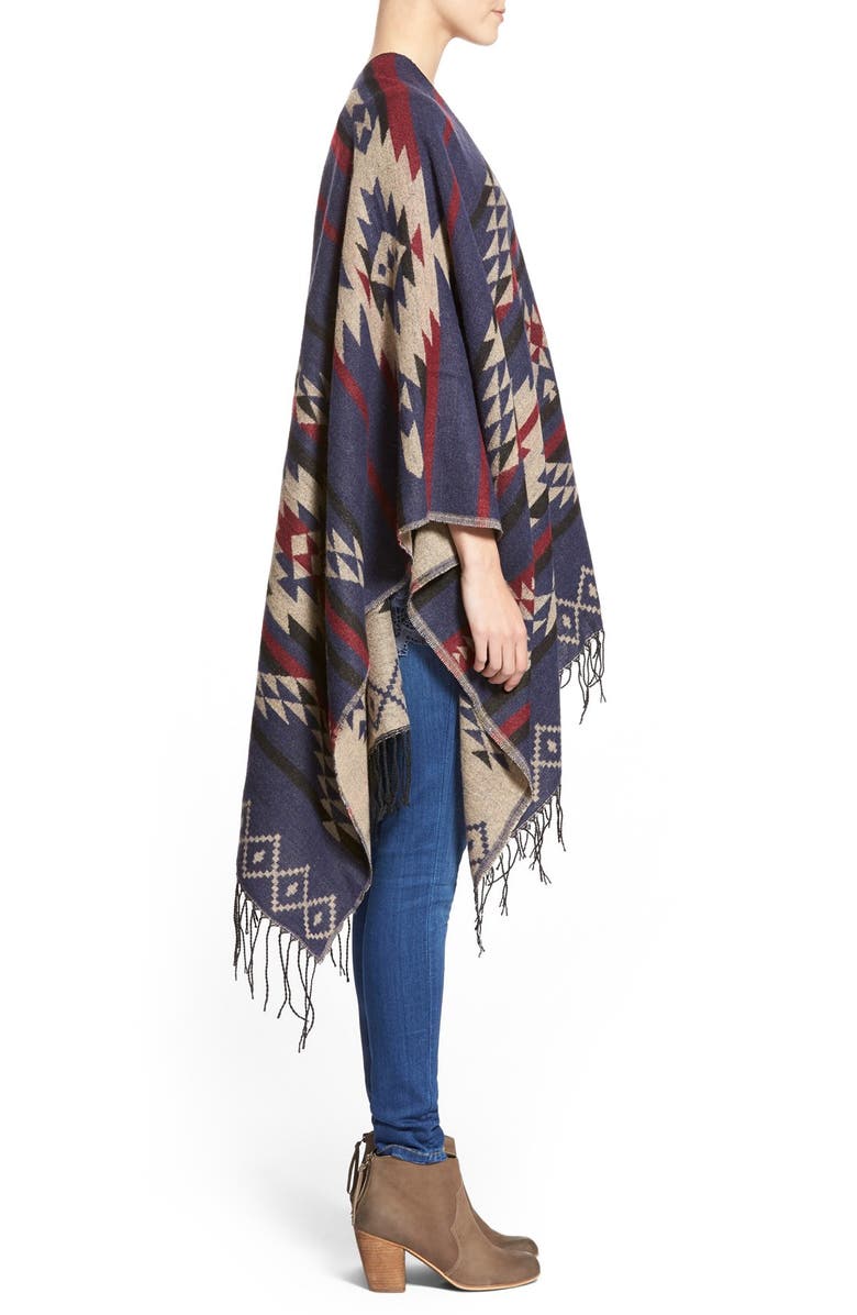 BP. Reversible Geometric Pattern Poncho, Alternate, color,
