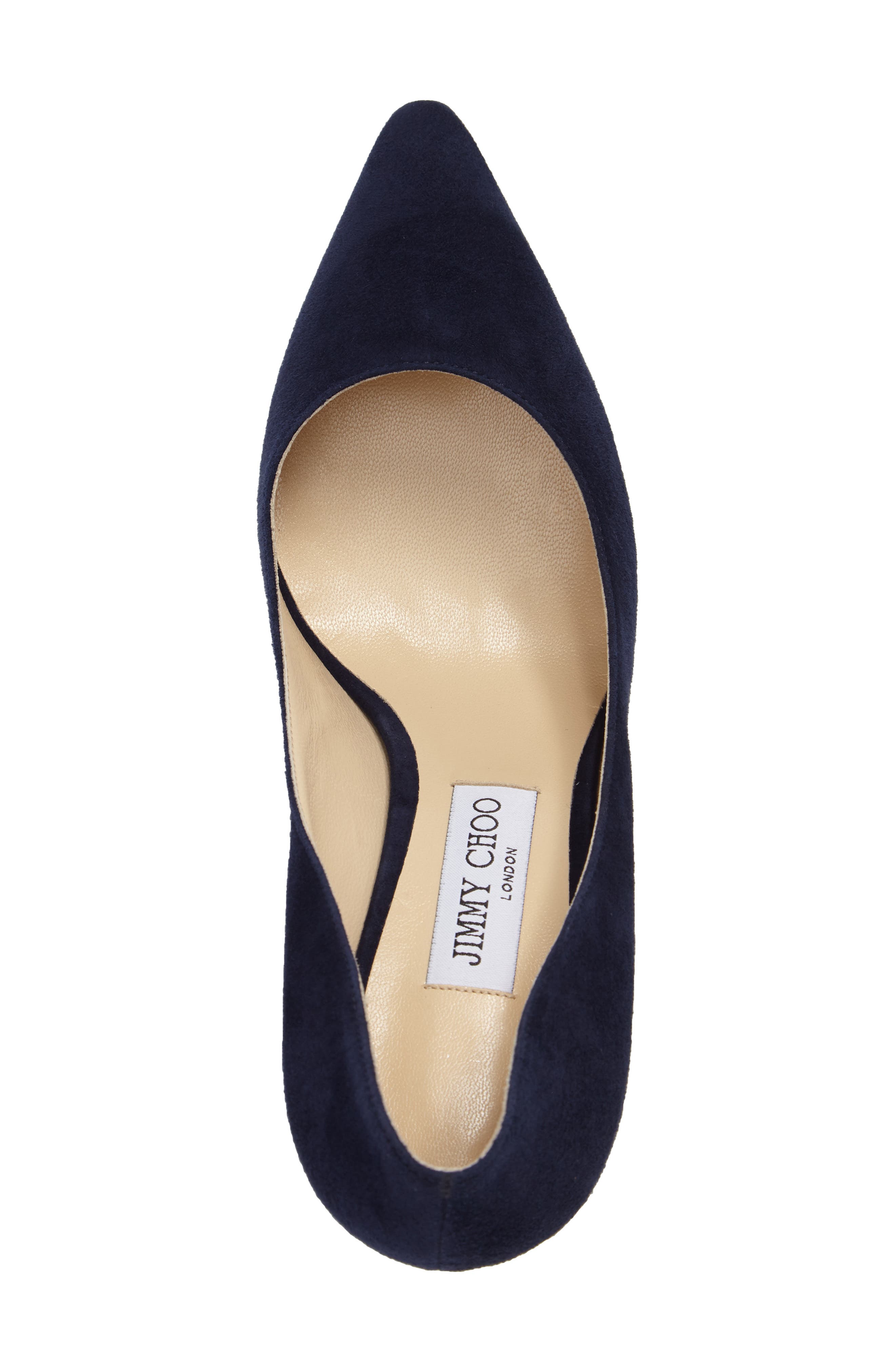 Jimmy Choo Romy 85 Suede Pump, Alternate, color, Navy Suede