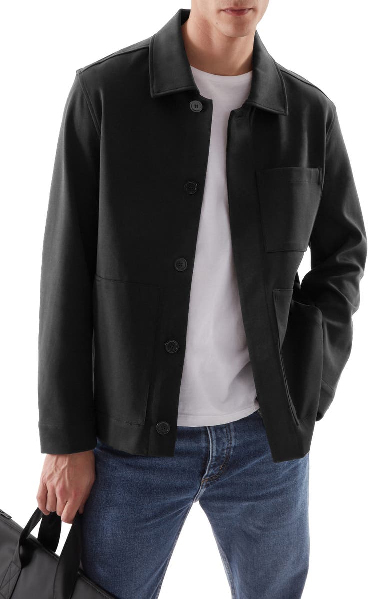 COS Minimal Cotton Jersey Utility Jacket, Main, color, 