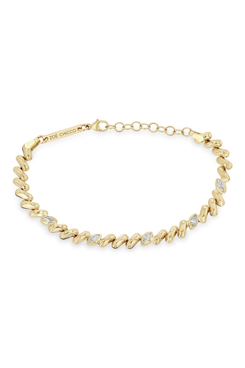 Diamond San Marco Chain Bracelet, Alternate, color, 14K YELLOW GOLD