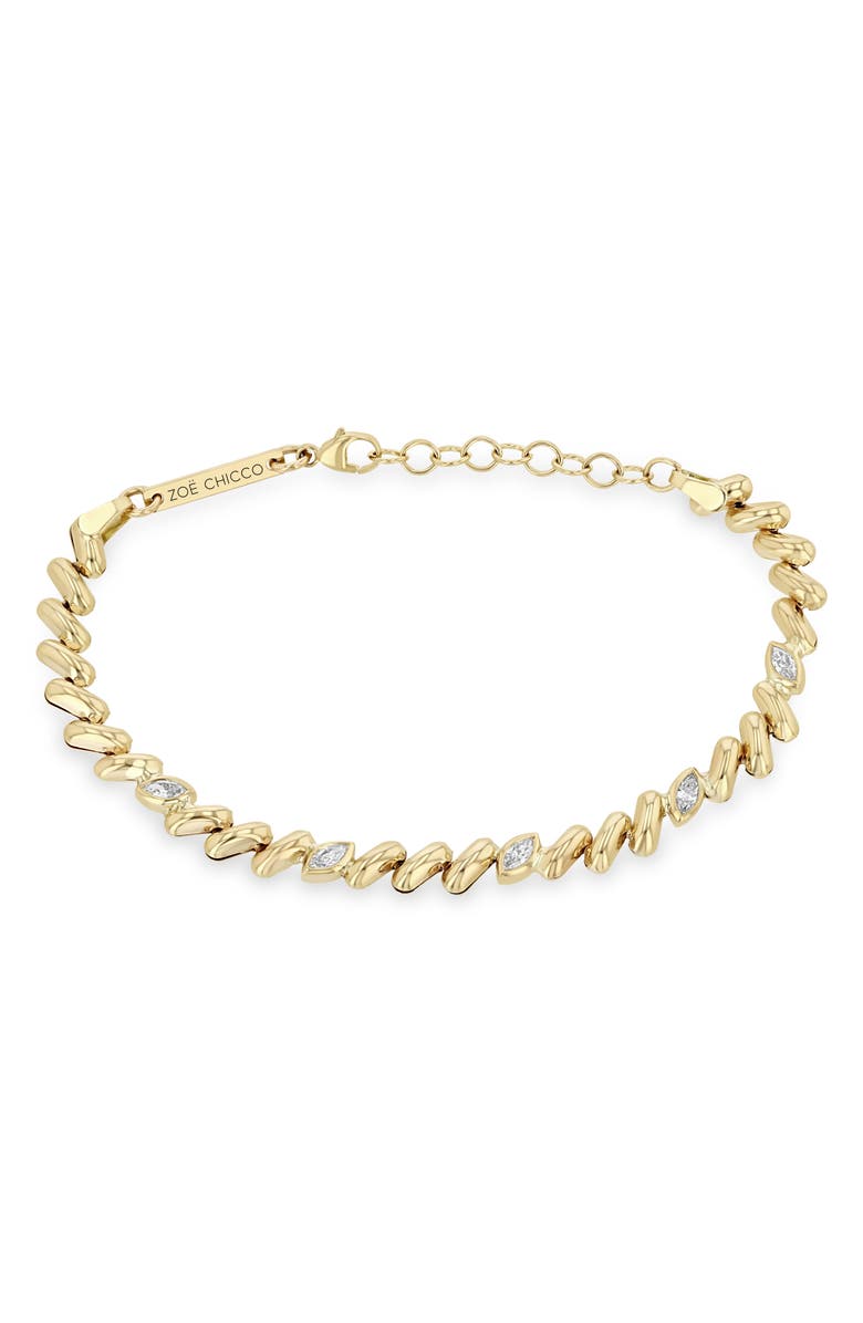 Zoë Chicco Diamond San Marco Chain Bracelet, Alternate, color, 14K Yellow Gold