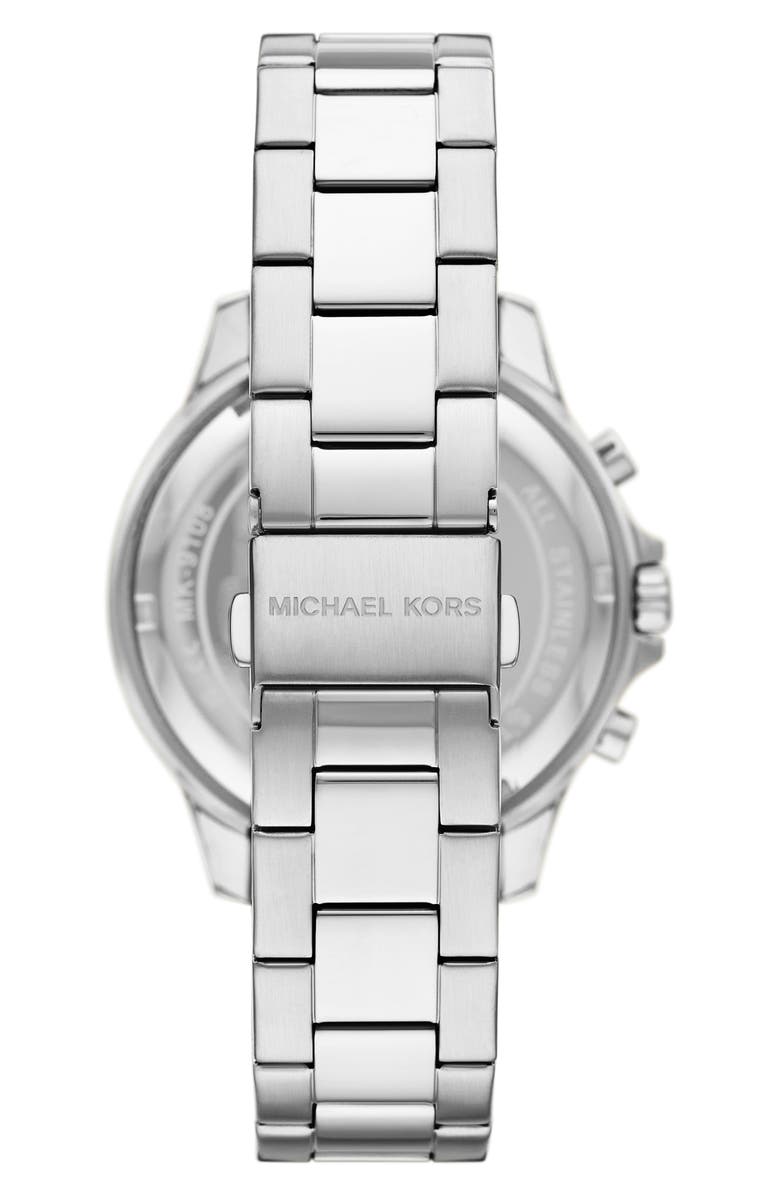 Michael Kors Grayson Stainless Steel Chronograph Bracelet Watch, 43mm, Alternate, color, Silver