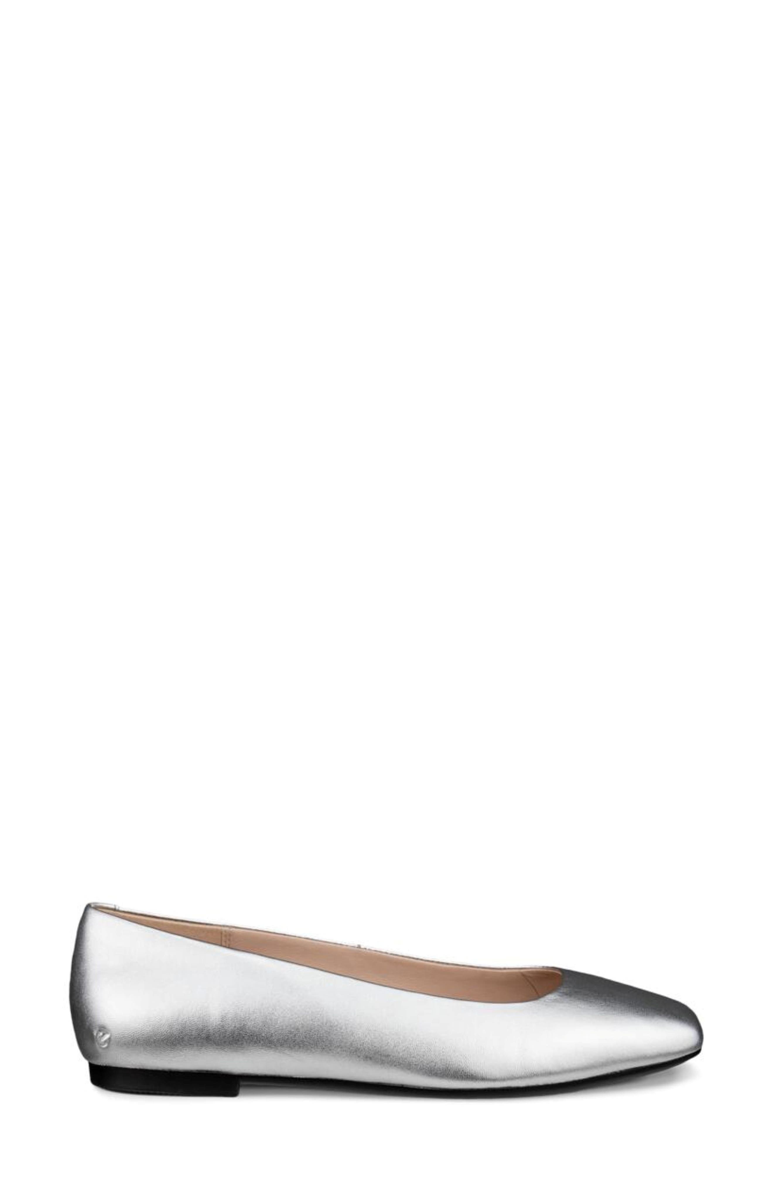 ECCO Margot Ballet Flat, Alternate, color, Silver