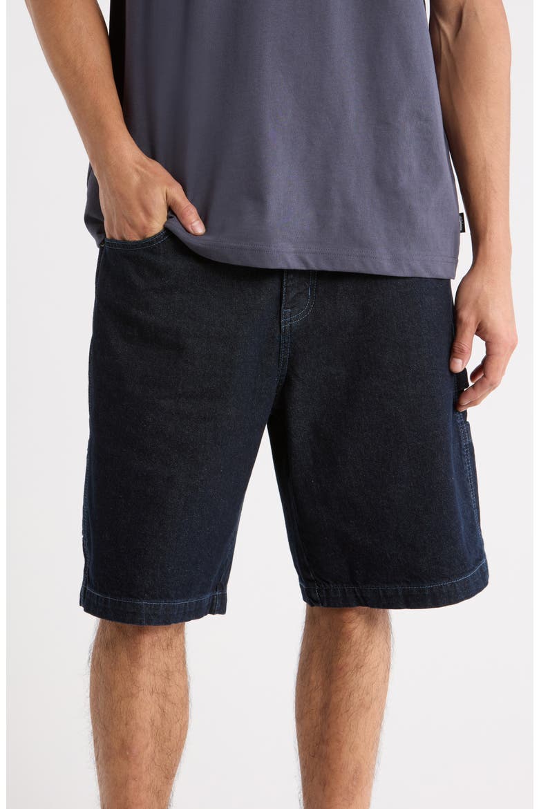 Bad Dog Denim Utility Shorts, Main, color, DARK DENIM