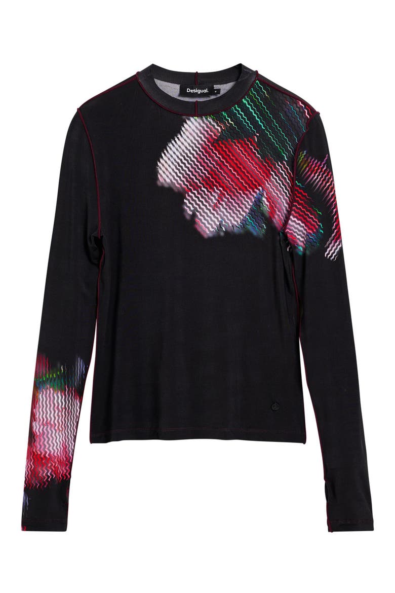 Floral T-Shirt, Alternate, color, BLACK