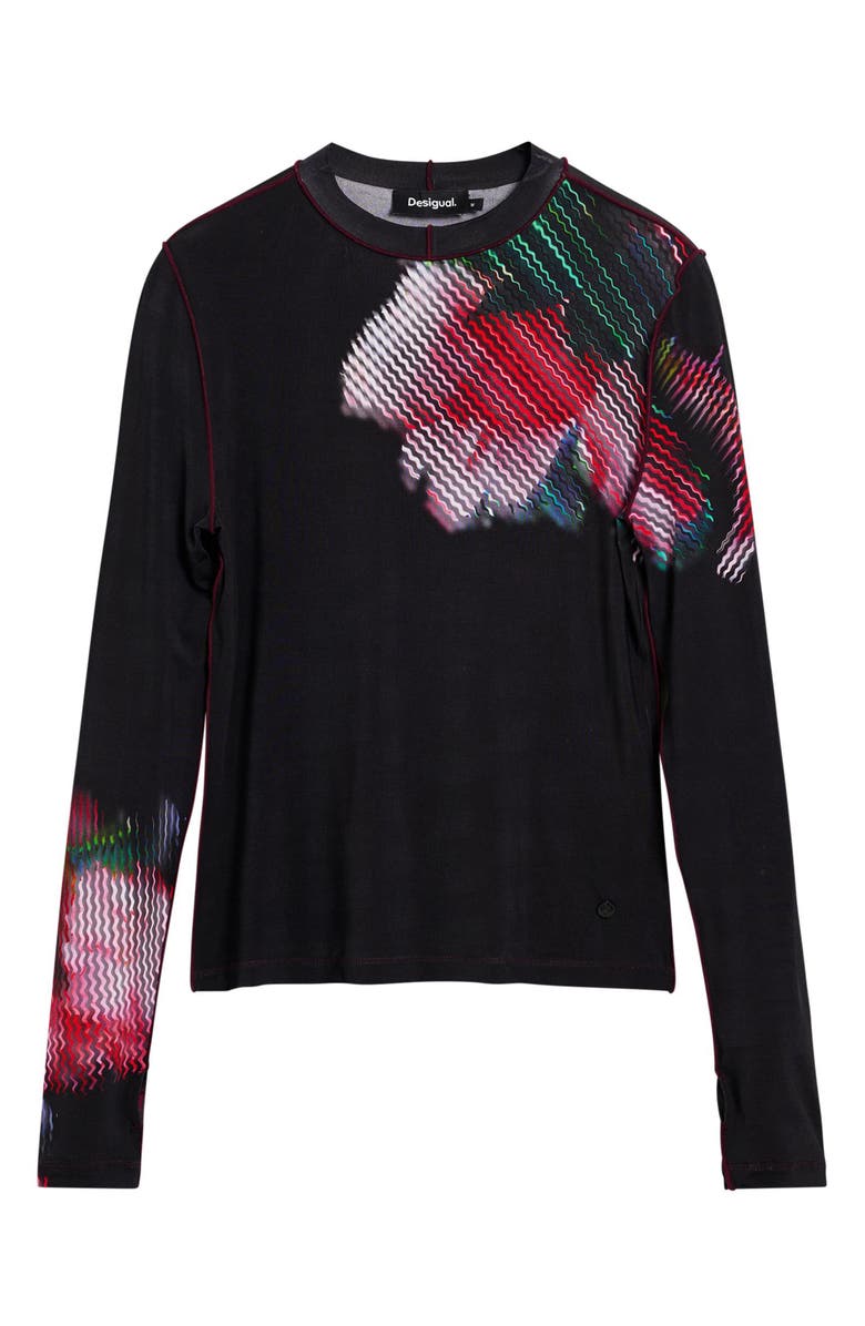 Desigual Floral T-Shirt, Alternate, color, Black