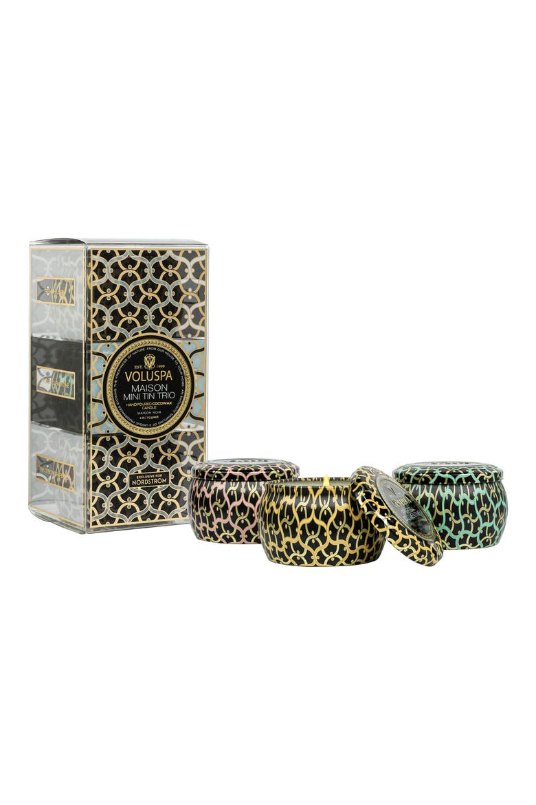 Maison Noir Mini Tin Candle Trio, Alternate, color, BLACK MULTI