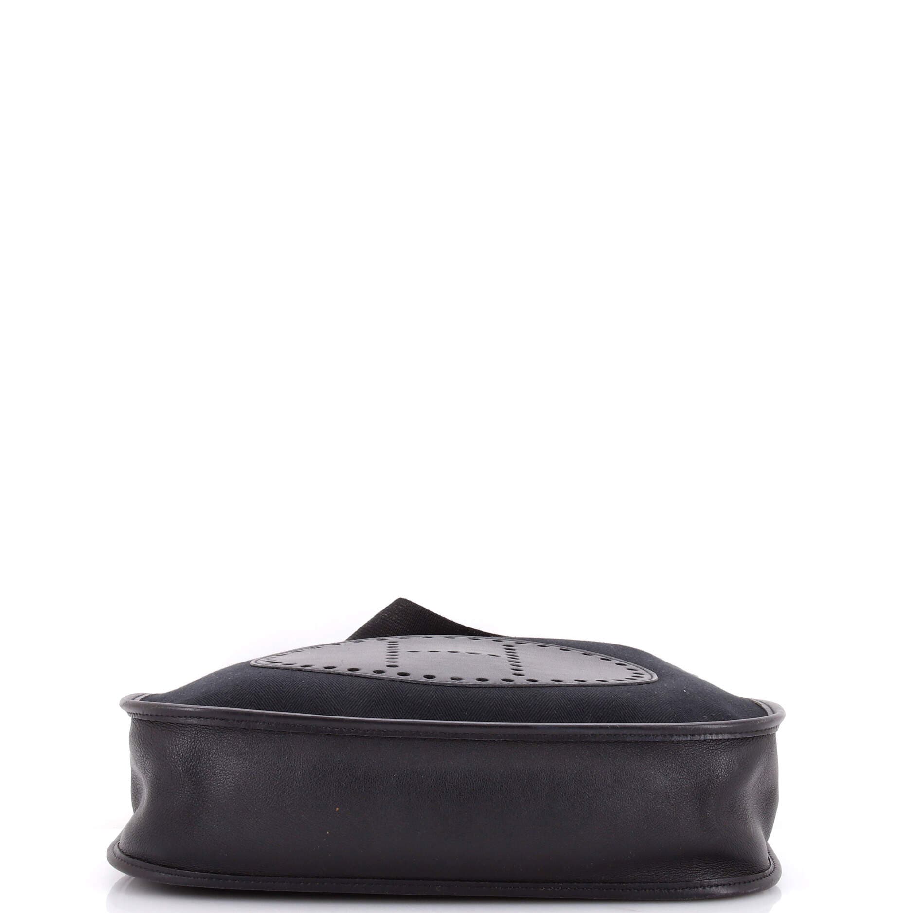 Evelyne Bag Gen I Toile and Leather GM, Alternate, color, Noir