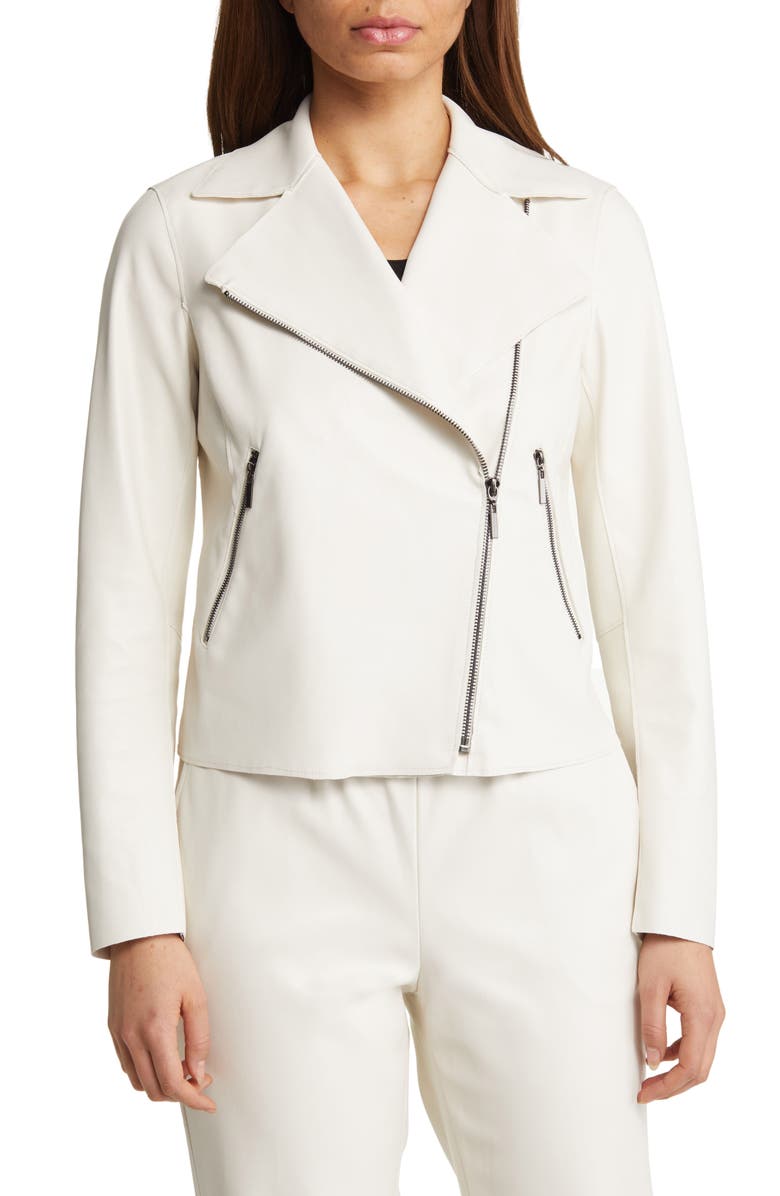 Anne Klein Faux Leather Moto Jacket, Alternate, color,