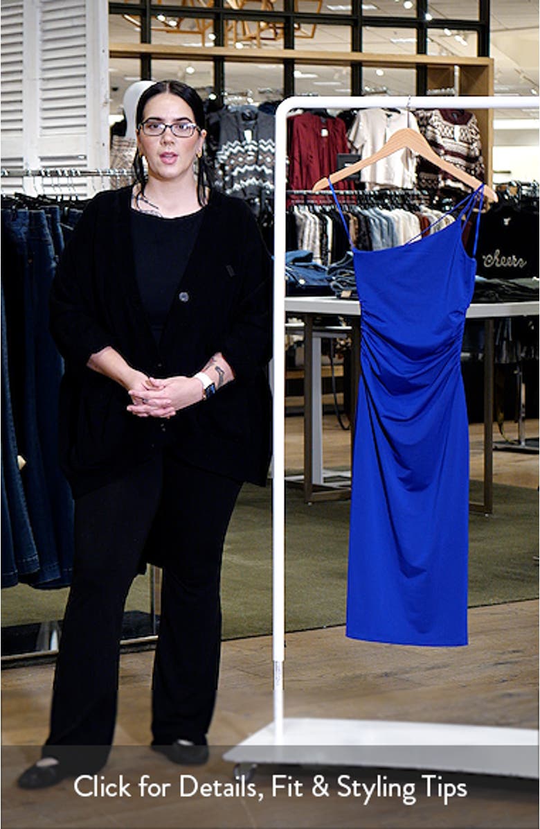 Ruched One-Shoulder Sheath Dress, sales video thumbnail